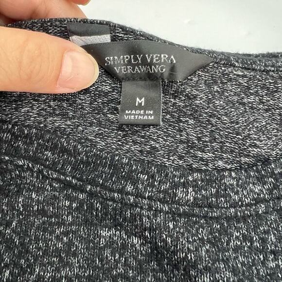 Vera Wang Charcoal Gray Bell Long Sleeve Mock Layered Sweater MEDIUM - Picture 3 of 7